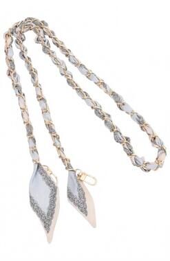 NEW GEMELLI women's long phone chain in blue and cream
